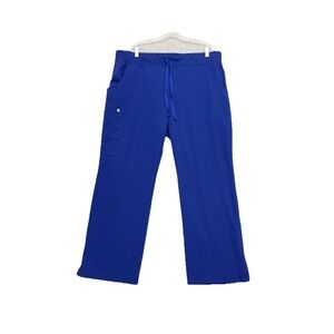 Figs Technical Collection Kade Scrub Pants Women Sz XL Petite Royal Blue Cargo